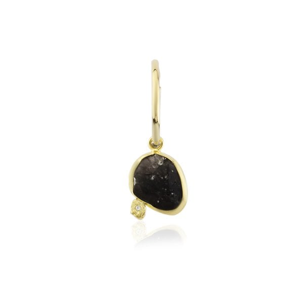 Obsidyen Pırlanta Küpe (Tek küpe fiyatıdır)