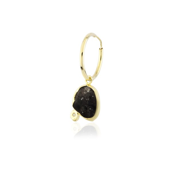 Obsidyen Pırlanta Küpe (Tek küpe fiyatıdır)